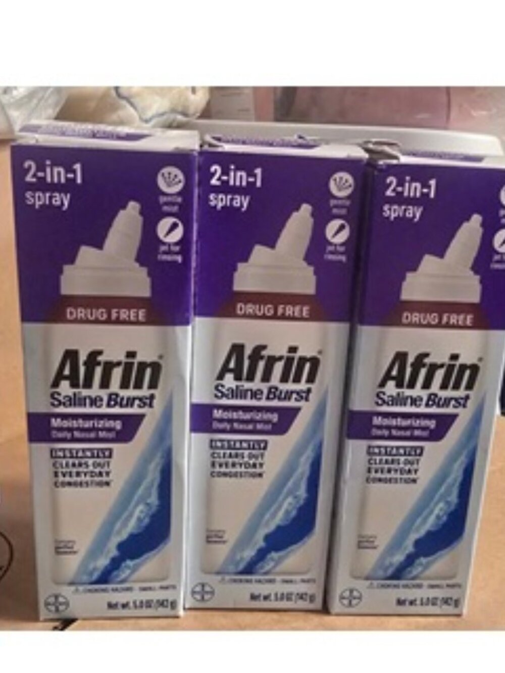 (3) Afrin Saline Burst - Moisturizing Daily Nasal Mist 5 oz